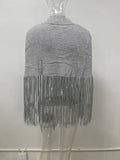 Minimalist Tassel Women Sweaters Round Neck Sleeveless Elegant Loose Sweater for Party Social Occasion Fashion New