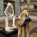 Runway Fashion Yellow Striped Maxi Long Faux Fur Coat Jacket Women Winter Brand Fluffy Fox Fur Overcoat Girls Outerwear