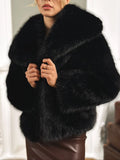 Women Fur Coat Women 2026 Plush White Bomber Jacket Solid Crop Long Sleeve Jacket Warm Winter Coats Female Casual Fur