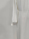 Minimalist Office Dress for Women Notched Colalr Long Sleeve High Waist Slimming Split Design Solid Dresses Female