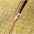 Women Gold Sparkle Capelet Top Elegant Shiny Tweed Shoulder Wrap Turtleneck Short Cloak 2026 Spring Lady Evening Party Outfit