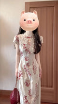 Olive Girl Red Embroidered Qipao for Garden Wedding 2026 Fairycore Photoshoot Everyday Wear S-XXL XS-3XL Plus Size Hand Embroidered Romantic Garden Party Editorial Not Costume Qipao Cheongsam Chinese Dress Chinese Heritage Fashion Women