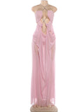 Sexy See Through Dress Women Sexy Halter Chain Backless Irregular Ruched Patchwork Vacation Birthday Party Clubwear