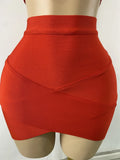 Women Sexy Knitted Mini Bodycon Top Bandage Skirt Two Piece Sets 2025 Celebrity High Street Night Club Birthday Party Outfits