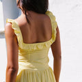 Solid Two Piece Set Dor Women Square Neck Sleeveless Top High Waist Loose Skirts Sets Female Fashion