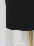 Award Ceremonies Black Halter Maxi Gown for Women Deep V Neck Sheer Cape Sleeves Backless Chiffon Skirts for Formal Galas