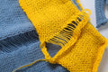 Tassel Color Blocking Knit Bandage Bow 2-Piece Set Women Halter Backless v-Neck Vest+Hollow Skirt Sexy Fashion Suit