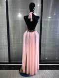 Women Sexy Hollow Out Backless Mesh Long Dress Celebrate Eveing Birthday Party Nightclub Bar Celebrity Stage Performance Costume