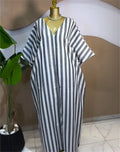 2026 Fall Holiday Half Batwing Sleeve Striped Print Loose Long Dress Street Women Party Vestidos Maxi Dresses Vestidos