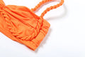 Bandage Ruched 2 Piece Set Women Square Collar Bra+Skinny Long Skirts 2025 Summer Vacation Beach Party Trend Suits