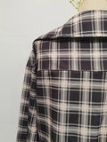 American Retro Sexy Plaid Shirt for Women Lapel Long Sleeve Loose Street Hot Girl Shirts Female Autumn Clothes New