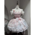 Olivegirl Lolita Style Sweet Ballet Cute Girl Lady Dress Fairy Heavy Industry Lace Birthday Party Princess Dress Jsk for Women