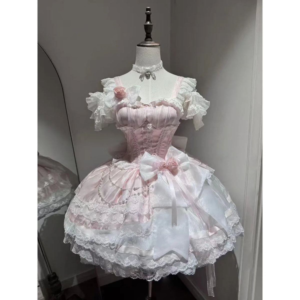 Olivegirl Lolita Style Sweet Ballet Cute Girl Lady Dress Fairy Heavy Industry Lace Birthday Party Princess Dress Jsk for Women