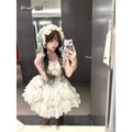 Olive Girl Dramatic Lolita Dress for Ren Faire 2026 Fairycore Photoshoot Everyday Wear S-XL XS-3XL Plus Size Dramatic Silhouette Romantic Cottagecore Editorial Not Costume Lolita Dress Chinese Heritage Fashion Women