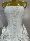 Elegant Cute Pearl Beaded Flower Sexy Strapless Bodycon Mini Bandage Dress Celebrate Eveing Party Birthday Cocktail Wedding Wear