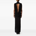 Sexy Draped Cross Elegant Dress Women Summer Turtleneck Sleeveless Backless Street Sexy Fashion Long Bodycon Dress