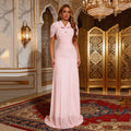Women'S Pink Shawl+Strapless Dress 2-Piece Design Bandage Dress Elegant Celebrity Party Wedding Guest Dress