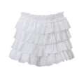 Fungus Trim 2Piece Sets Female Long Sleeve Straps Square Collar Tops+Tierred Short Skirts Elastic Waist Matching Suit