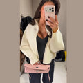 Elegant Women's Knitted Cropped Jacket Coat Cardigan Long Sleeve Sweater Top Streetwear Outfit 2026 Spring New Casual Daily Wear