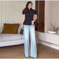 Vintage Women Satin Solid Jacket Puff Short Sleeve Single Breasted Waist Top Fashion All-match Retro 2026 Spring Summer Coat
