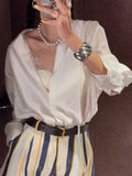 Boho Colorful Stripe Midi Skirt Set Turn Down Collar Single Breasted Long Sleeve Shirt Fitted Waist Flowy Women Skirts Outfits
