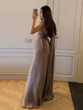 Elegant Ribbon Long Dress Women Solid Patchwork Sleeveless Backless Slim Maxi Dresses 2026 Spring Summer Party Robes Lady