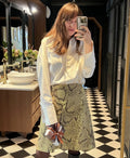 Fashion Snake Pattern Straight Skirt For Women High Waist Slim Long Skirt Ins Hot Streetwear Female Skirt Summer New 2026