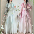 Olive Girl Pink Embroidered Hanfu Dress for Ren Faire 2026 Garden Wedding Fairycore Photoshoot Everyday Wear S-L XS-3XL Plus Size Hand Embroidered Flowing Sleeve Dramatic Silhouette Romantic Cottagecore Editorial Not Costume Chinese Heritage Fashion Women