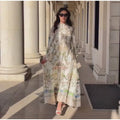Vintage Women's Printed Long Dresses Loose O-neck Flared Half Sleeve Big Hem Wide Female Dresses 2026 Summer Lady Elegant Robes