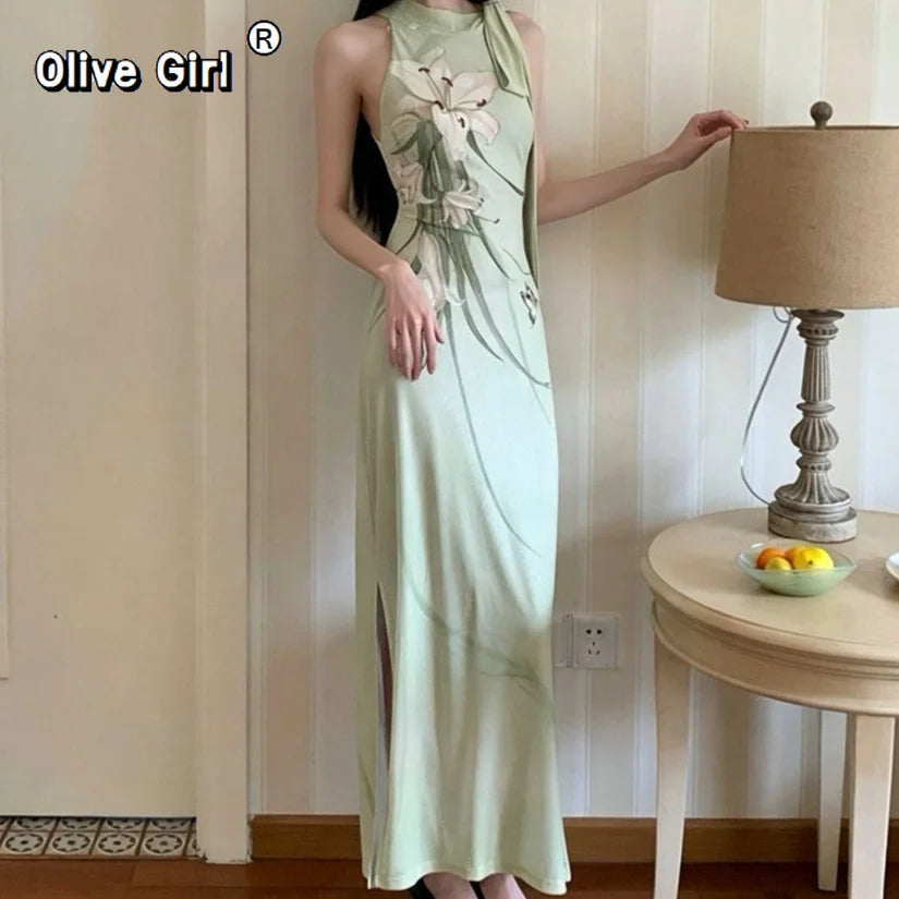 Olive Girl Green Romantic Dress for Garden Wedding 2026 Fairycore Photoshoot Everyday Wear S-XXL XS-3XL Plus Size Romantic Cottagecore Garden Party Editorial Not Costume Dress Chinese Heritage Fashion Women