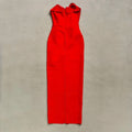 Pink Red Color Women Sexy Strapless Off the Shoulder Florals Bodycon Long Bandage Dress Celebrate Fashion Evening Party Outfit
