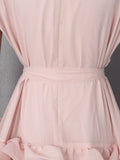 Elegant Spliced Tiered Ruffles Dress for Women O Neck Sleeveless Patchwork Lace Up Slim Formal Evening Puff Dresses Female