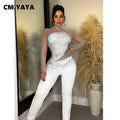 Women Diamonds Hot Rhinestones Mesh See Though Long Sleeve Stretch Jumpsuit Party Evening Playsuit One Piece Set