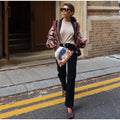 Women's Shawl Collar Fringe Knitted Cardigan Self Fabric Belt Waist Ethnic Print Loose Long Sleeve Mid Length Coat Autumn Casual