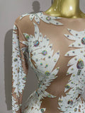 Women Celebrate Nightclub Party Dancer Performance Wear Sexy Stage Costume Crystal High Stretch Bodycon Long Sleeve Jumpsuit