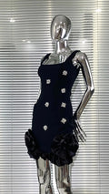 Women's Summer Shiny Rhinestone Bud Sleeveless Hip-Hugging Dress European Size Glam Fashion Party Bandage Performance Gown Dress