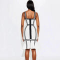 Women's Low-cut Hip-hugging Ruffle Hem Suspender Dress Simple Temperament Party Bandage Performance Dress Vestidos De Graduación