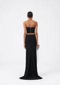 Women's Black 3D Corsage Crop Tube Top Fashion Hot Vacation Party Wear Versatile Stylish Performance Single Item Robes De Soirée