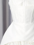 Sexy Party Spliced 3D Rose Dress for Women Strapless Sleeveless High Waist Hit Color Tutu Dresses with Necklace Female New