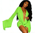 Irregular Backless Women Dress Coquette Beach Vacation Wild See Through Halter Bell Sleeve Sexy Midnight Club Bodycon