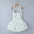 Spliced Lace Up Prom Dresses for Women Halter Sleeveless High Waist Dot Printing Sexy Fashionable Puff Dress Female