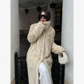 Luxury Faux Fur Maxi Coat Chic Women Open Front Stand‑collar Long Sleeve Oversized Outerwear Winter Autumn New Warm Fashion 2026