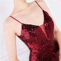 Women Spaghetti Strap Party Maxi Dress Sexy V Neck Evening Green Sequin Dress Elegant Long Prom Dress Vestido Longo