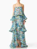 Solid Loose Spliced Printing Dresses for Women Square Collar Sleeveless French Romantic Dress Female Summer Fashion Style