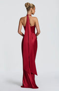 Elegant Satin Corset Long Dresses Luxury Women's Halter Backless Maxi Dress Evening Wedding Guest Party Prom Gown Brown Red 2026