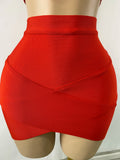 Women Sexy Knitted Mini Bodycon Top Bandage Skirt Two Piece Sets 2025 Celebrity High Street Night Club Birthday Party Outfits