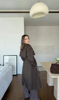 2026 Women Winter Plaid Trench Coat Single Breasted Waist Tie Loose Jacket Autumn High Street Daily Chic Hot Lux Outerwear 2026