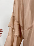 Solid Spliced Mesh Loose Dresses for Women V Neck Long Sleeve High Waist Loose Casual Dress Female New