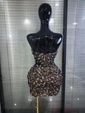 White Black Color Women Sexy Strapless Shining Crystal Bodycon Mini Dress Celebrate Evening Party Birthday Outfit Wholesale