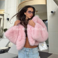 Winter 2026 Sweet Girls Pink Hooded Cropped Eco Fur Coat Women Thick Warm Fluffy Faux Fox Jackets Short Overcoat Female